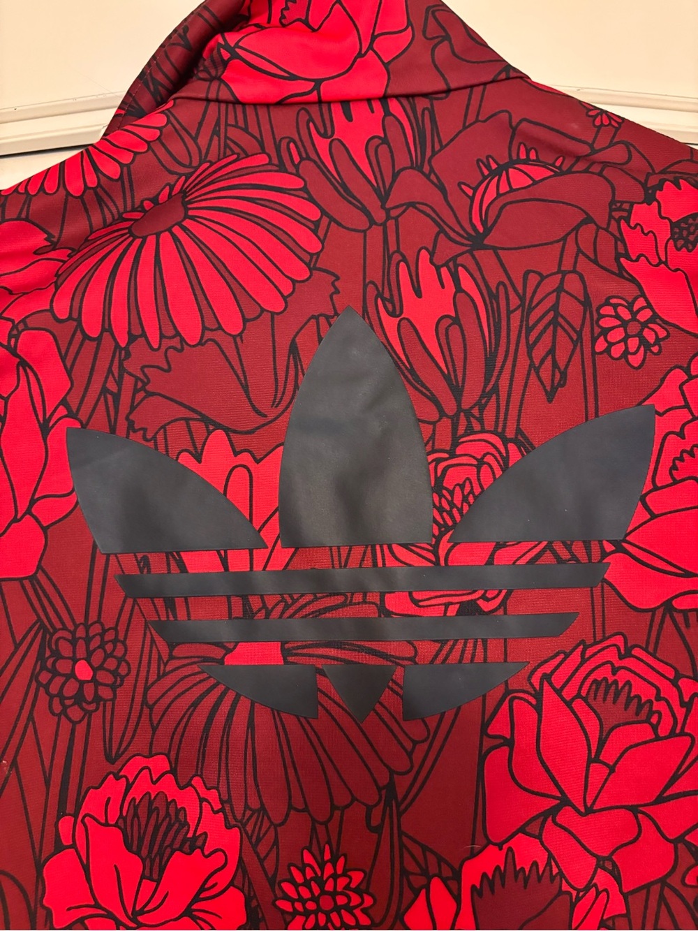 Adidas firebird Women’s Red Floral rose Track Jacket, XS. EUC. - Picture 5 of 5